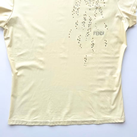 FENDI pale yellow rhinestone tops