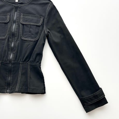 made in Italy / stitch shape full zip jacket