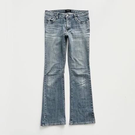 light blue denim low-rise pants