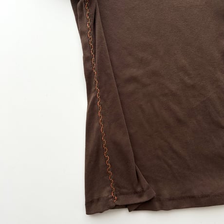 brown embroidery long sleeves