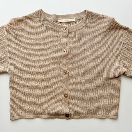 beige long sleeve knit cardigan
