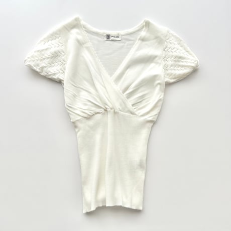 ivory cache-coeur knit tops