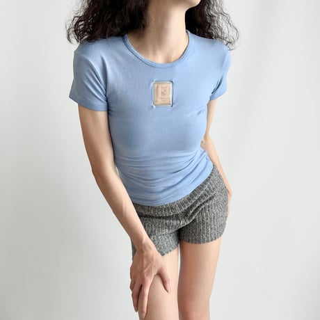 FENDI blue logo plate compact T-shirts