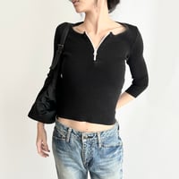 ARMANI half zip compact knit tops