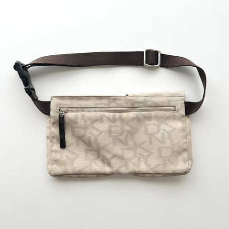 DKNY beige logo waist belt bag