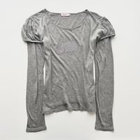 gray rhinestone puff sleeve tops