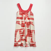 red×beige beads chiffon dress