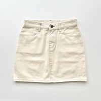 ivory denim stitch mini skirt