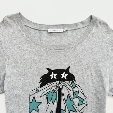 Chloe gray cat printed tunic