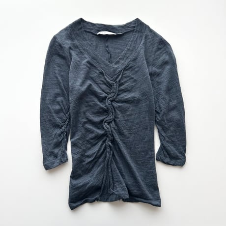 Chloe navy twist designed tops