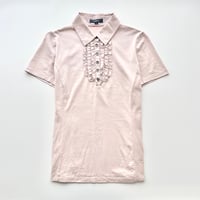 Burberry pale pink frill polo shirt