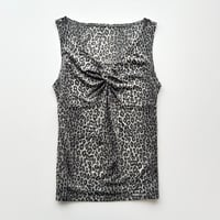 gray leopard twist tank top
