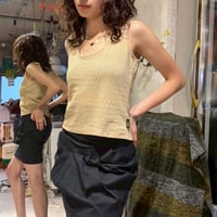 VERSACE gold beige cropped tank top