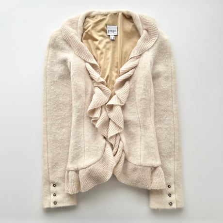 PAOLA FRANI light beige frill knit jacket