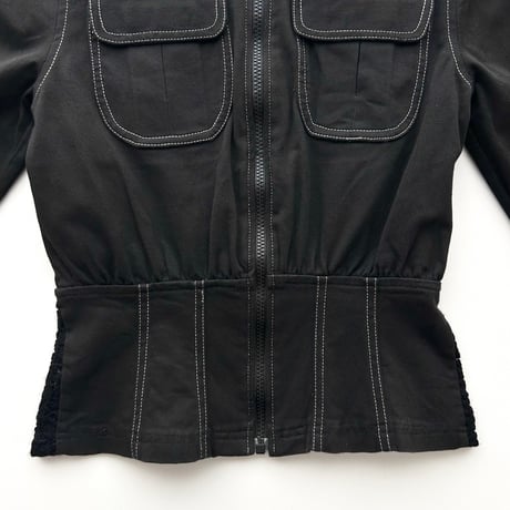made in Italy / stitch shape full zip jacket