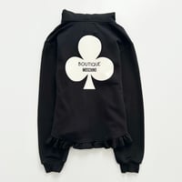 MOSCHINO back logo frill full zip hoodie