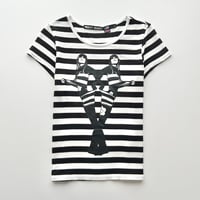 MARY QUANT stripe printed T-shirts
