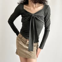gray ribbon drape tops