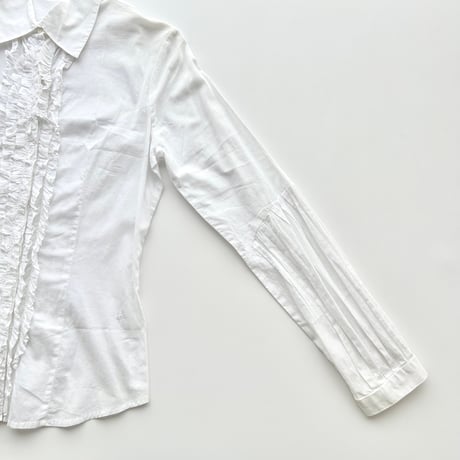 white frill cotton shirt