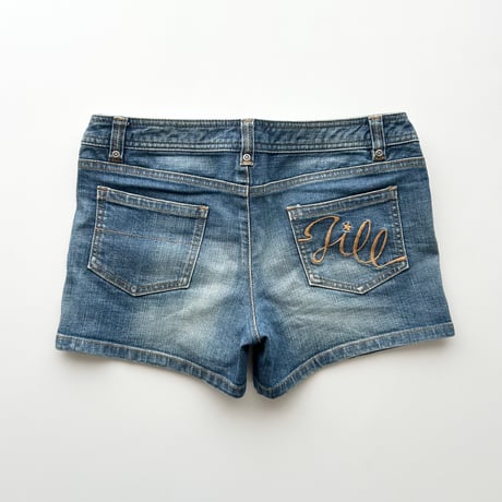 JILL STUART logo denim short pants