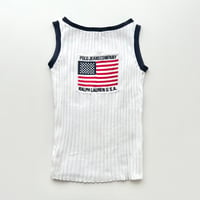 Ralph Lauren white logo knit tank top