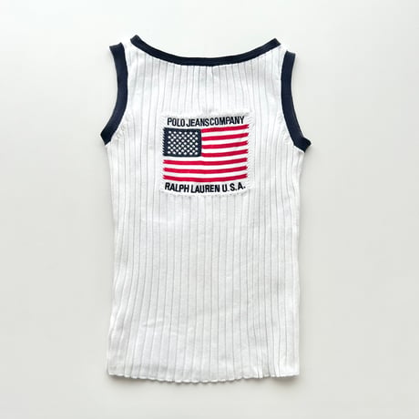 Ralph Lauren white logo knit tank top