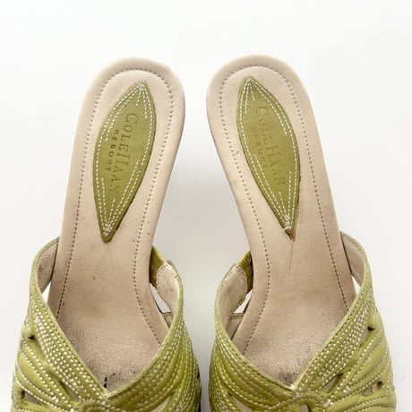 green leather designed mule 23.5cm