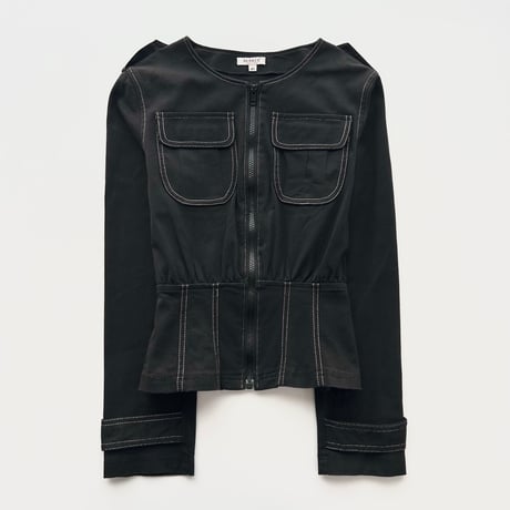 made in Italy / stitch shape full zip jacket