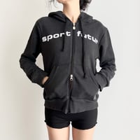 courreges patch logo dual zip hoodie