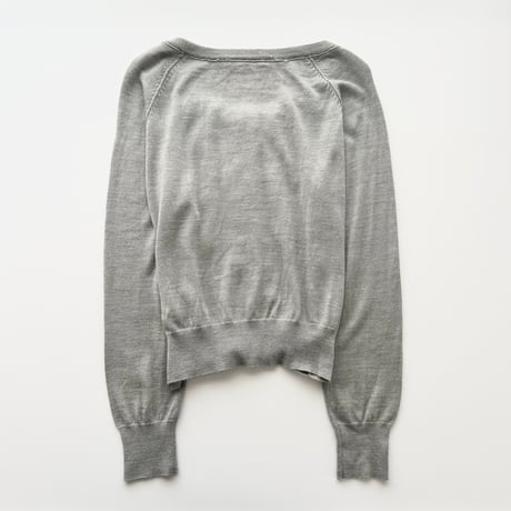 gray frill designed cardigan