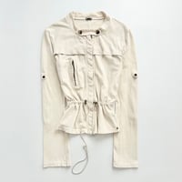 light beige waist mark zip jacket