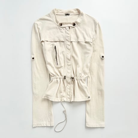 light beige waist mark zip jacket