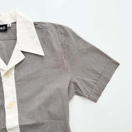 D&G plaid oversized open collar shirt