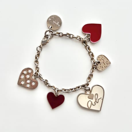 agnes b. heart motif chain bracelet