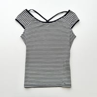 striped back cross T-shirts