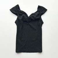 black dot gathered tops