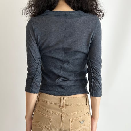 Chloe navy twist designed tops