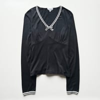 MaxMara navy piping ribbon tunic