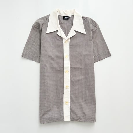 D&G plaid oversized open collar shirt