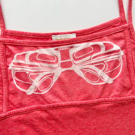 DIESEL pink printed camisole mini dress