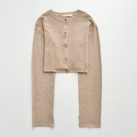 beige long sleeve knit cardigan