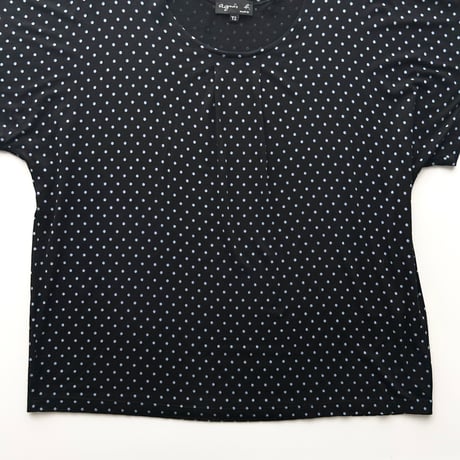 agnes b. black×blue dot tunic T-shirts