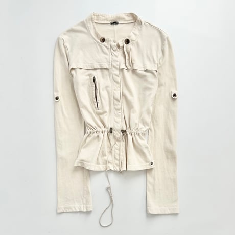 light beige waist mark zip jacket