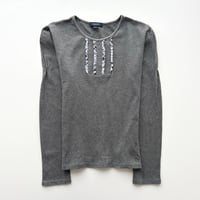 Burberry gray plaid frill tops