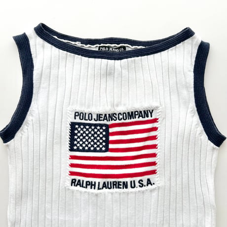 Ralph Lauren white logo knit tank top