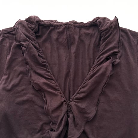 dark purple frill T-shirts