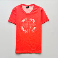 DIESEL orange×white printed T-shirts