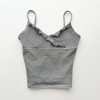 pinstriped frill camisole