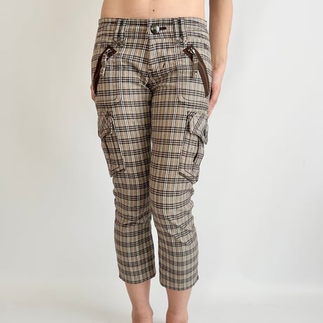 Burberry brown plaid cargo pants