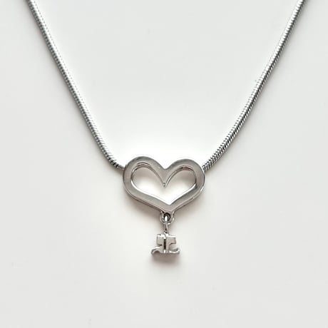 courreges heart logo necklace